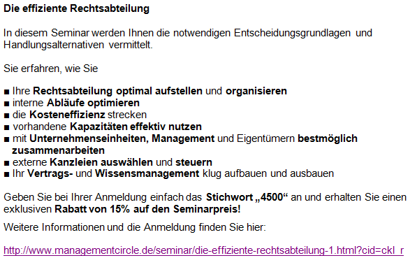 Die effiziente Rechtsabteilung